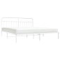 vidaXL Estructura de cama de metal con cabecero blanco 193x203 cm vidaXL Estructura de cama de metal con cabecero blanco 193x203 cm