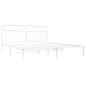 vidaXL Estructura de cama de metal con cabecero blanco 193x203 cm vidaXL Estructura de cama de metal con cabecero blanco 193x203 cm