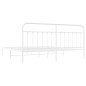 vidaXL Estructura de cama de metal con cabecero blanco 193x203 cm vidaXL Estructura de cama de metal con cabecero blanco 193x203 cm