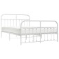 vidaXL Estructura cama metal con cabecero y estribo blanco 135x190 cm vidaXL Estructura cama metal con cabecero y estribo blanco 135x190 cm