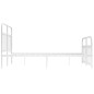 vidaXL Estructura cama metal con cabecero y estribo blanco 135x190 cm vidaXL Estructura cama metal con cabecero y estribo blanco 135x190 cm
