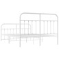 vidaXL Estructura cama metal con cabecero y estribo blanco 135x190 cm vidaXL Estructura cama metal con cabecero y estribo blanco 135x190 cm