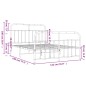 vidaXL Estructura cama metal con cabecero y estribo blanco 135x190 cm vidaXL Estructura cama metal con cabecero y estribo blanco 135x190 cm