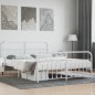 vidaXL Estructura cama metal con cabecero y pie cama blanco 183x213 cm vidaXL Estructura cama metal con cabecero y pie cama blanco 183x213 cm
