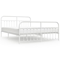 vidaXL Estructura cama metal con cabecero y pie cama blanco 183x213 cm