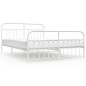 vidaXL Estructura cama metal con cabecero y pie cama blanco 183x213 cm vidaXL Estructura cama metal con cabecero y pie cama blanco 183x213 cm