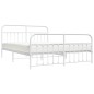 vidaXL Estructura cama metal con cabecero y pie cama blanco 183x213 cm vidaXL Estructura cama metal con cabecero y pie cama blanco 183x213 cm