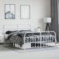 vidaXL Estructura cama metal con cabecero y pie cama blanco 183x213 cm vidaXL Estructura cama metal con cabecero y pie cama blanco 183x213 cm