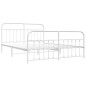 vidaXL Estructura cama metal con cabecero y pie cama blanco 183x213 cm vidaXL Estructura cama metal con cabecero y pie cama blanco 183x213 cm