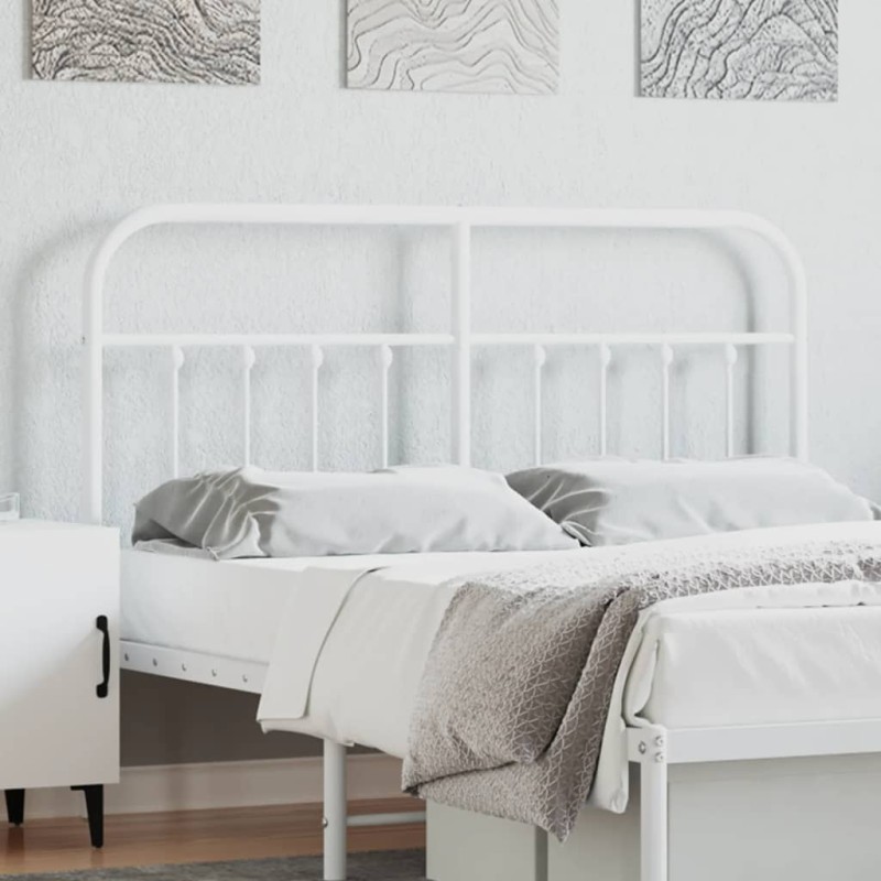 vidaXL Cabecero de metal blanco 135 cm