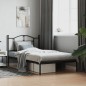 vidaXL Estructura de cama con cabecero metal negro 100x200 cm vidaXL Estructura de cama con cabecero metal negro 100x200 cm