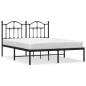 vidaXL Estructura de cama con cabecero metal negro 150x200 cm