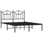 vidaXL Estructura de cama con cabecero metal negro 150x200 cm