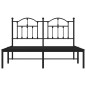 vidaXL Estructura de cama con cabecero metal negro 150x200 cm