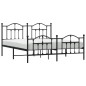 vidaXL Estructura de cama cabecero y pie de cama metal negro 183x213cm