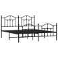 vidaXL Estructura de cama cabecero y pie de cama metal negro 183x213cm
