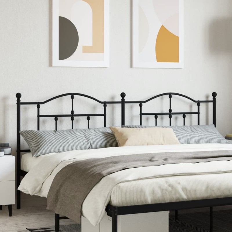 vidaXL Cabecero de metal negro 193 cm vidaXL Cabecero de metal negro 193 cm