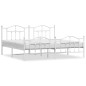 vidaXL Estructura cama metal con cabecero y pie cama blanco 193x203 cm vidaXL Estructura cama metal con cabecero y pie cama blanco 193x203 cm