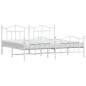 vidaXL Estructura cama metal con cabecero y pie cama blanco 193x203 cm vidaXL Estructura cama metal con cabecero y pie cama blanco 193x203 cm