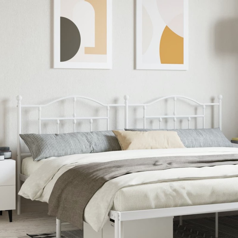 vidaXL Cabecero de metal blanco 193 cm vidaXL Cabecero de metal blanco 193 cm