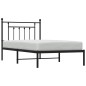 vidaXL Estructura de cama con cabecero metal negro 100x190 cm vidaXL Estructura de cama con cabecero metal negro 100x190 cm