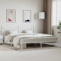 vidaXL Estructura de cama de metal con cabecero blanco 193x203 cm vidaXL Estructura de cama de metal con cabecero blanco 193x203 cm