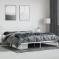 vidaXL Estructura de cama de metal con cabecero blanco 193x203 cm vidaXL Estructura de cama de metal con cabecero blanco 193x203 cm