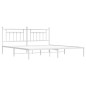 vidaXL Estructura de cama de metal con cabecero blanco 193x203 cm vidaXL Estructura de cama de metal con cabecero blanco 193x203 cm