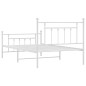vidaXL Estructura cama metal con cabecero y pie cama blanca 100x200 cm vidaXL Estructura cama metal con cabecero y pie cama blanca 100x200 cm