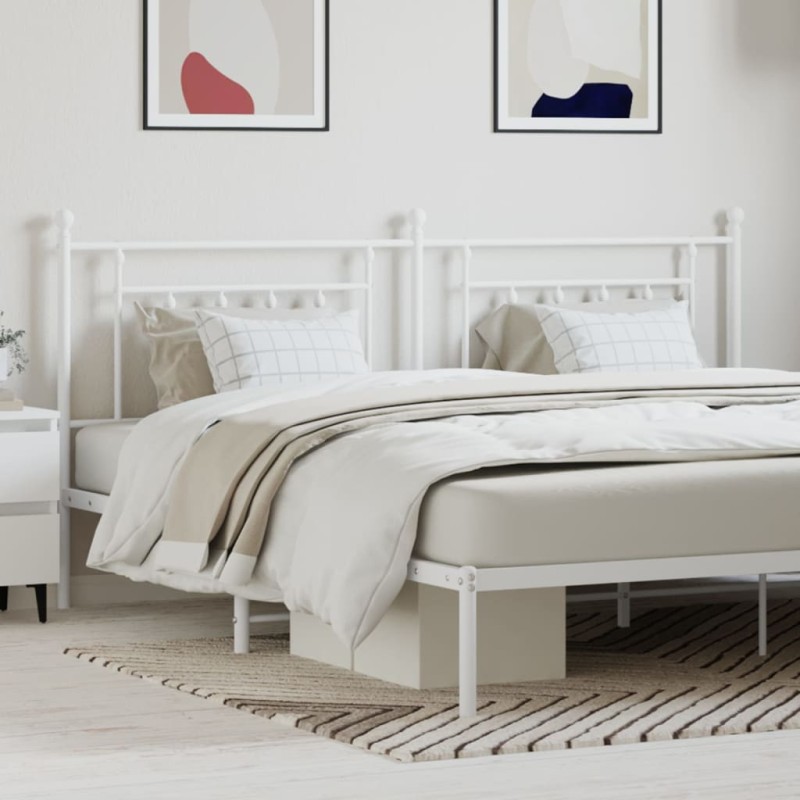 vidaXL Cabecero de metal blanco 193 cm vidaXL Cabecero de metal blanco 193 cm