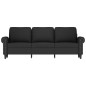 vidaXL Sofá de 3 plazas terciopelo negro 180 cm