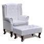 vidaXL Sillón con otomana blanco vidaXL Sillón con otomana blanco