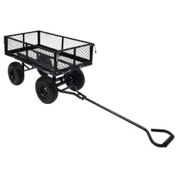 vidaXL Carrito de mano de jardín negro 250 kg