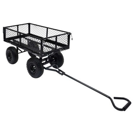 vidaXL Carrito de mano de jardín negro 250 kg