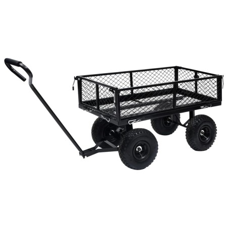 vidaXL Carrito de mano de jardín negro 250 kg