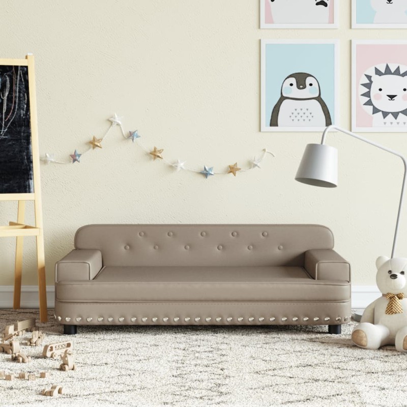 vidaXL Sofá para niños de cuero sintético capuchino 90x53x30 cm vidaXL Sofá para niños de cuero sintético capuchino 90x53x30 cm