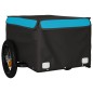 vidaXL Remolque para bicicleta hierro negro y azul 30 kg vidaXL Remolque para bicicleta hierro negro y azul 30 kg