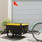 vidaXL Remolque para bicicleta hierro negro y amarillo 45 kg vidaXL Remolque para bicicleta hierro negro y amarillo 45 kg