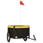 vidaXL Remolque para bicicleta hierro negro y amarillo 45 kg vidaXL Remolque para bicicleta hierro negro y amarillo 45 kg
