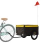 vidaXL Remolque para bicicleta hierro negro y amarillo 45 kg vidaXL Remolque para bicicleta hierro negro y amarillo 45 kg