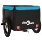 vidaXL Remolque para bicicleta hierro negro y azul 30 kg vidaXL Remolque para bicicleta hierro negro y azul 30 kg