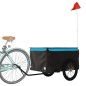vidaXL Remolque para bicicleta hierro negro y azul 45 kg vidaXL Remolque para bicicleta hierro negro y azul 45 kg
