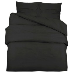 vidaXL Juego de funda nórdica algodón negro 200x220 cm