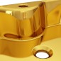 vidaXL Lavabo con orificio para grifo 48x37x13,5 cm cerámica dorado vidaXL Lavabo con orificio para grifo 48x37x13,5 cm cerámica dorado