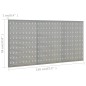 vidaXL Tableros de clavijas para pared 3 unidades acero 40x58 cm vidaXL Tableros de clavijas para pared 3 unidades acero 40x58 cm