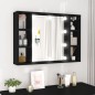vidaXL Mueble con espejo y LED negro 76x15x55 cm vidaXL Mueble con espejo y LED negro 76x15x55 cm