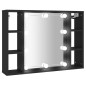 vidaXL Mueble con espejo y LED negro 76x15x55 cm vidaXL Mueble con espejo y LED negro 76x15x55 cm