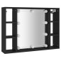 vidaXL Mueble con espejo y LED negro 76x15x55 cm vidaXL Mueble con espejo y LED negro 76x15x55 cm