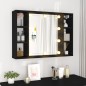 vidaXL Mueble con espejo y LED negro 76x15x55 cm vidaXL Mueble con espejo y LED negro 76x15x55 cm