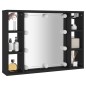 vidaXL Mueble con espejo y LED negro 76x15x55 cm vidaXL Mueble con espejo y LED negro 76x15x55 cm